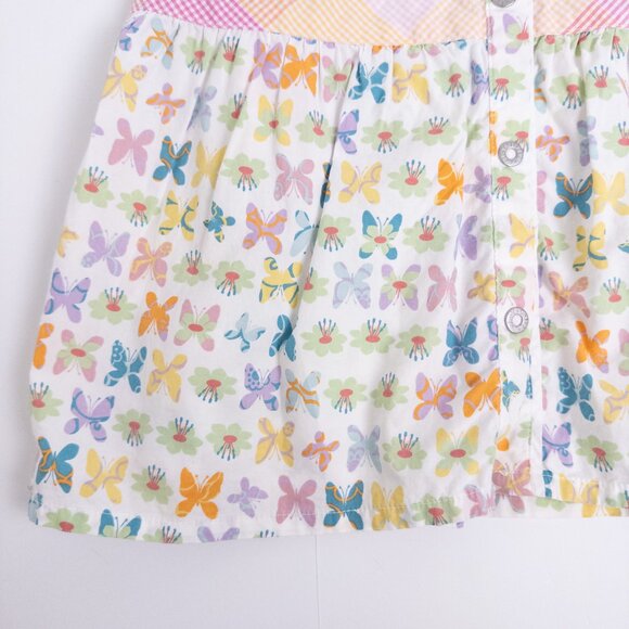 Oilily Butterfly Print Snap Front Sleeveless Shirt Dress White Multi Girls 3Y - Picture 4 of 11